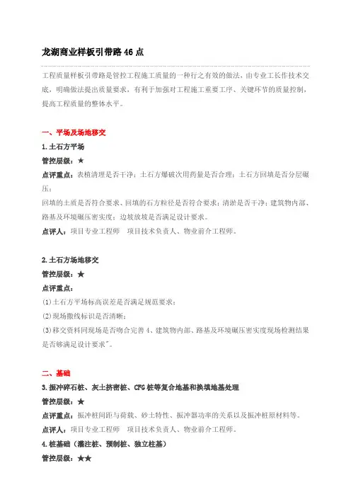 龙湖商业样板引带路46点