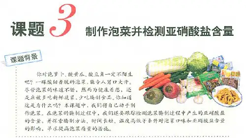 高中生物人教版选修1专题1课题3 制作泡菜并检验亚硝酸盐含量