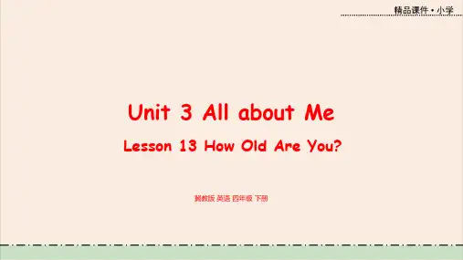 冀教版四年级英语下册教学课件Unit 3 Lesson13