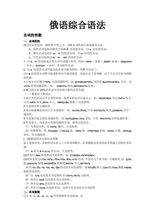 俄语综合语法