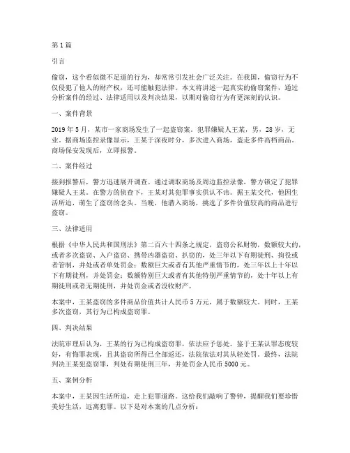 关偷窃法律故事案例真实(3篇)