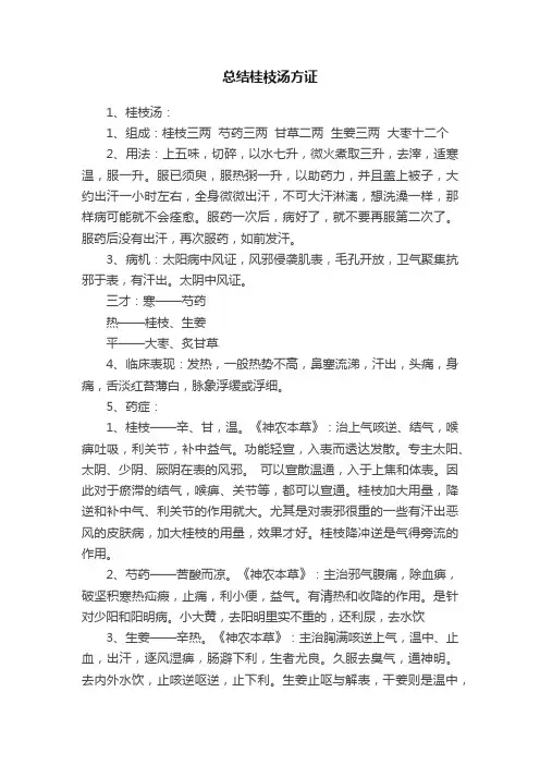 总结桂枝汤方证