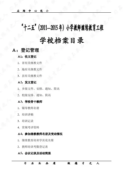 学校档案资料目录-模板