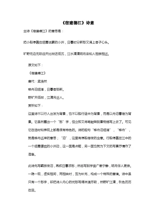 《宿建德江》诗意