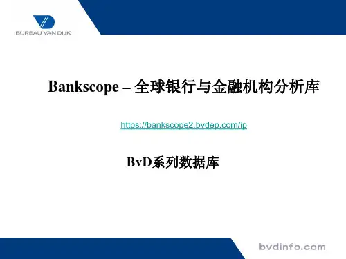 全球银行与金融机构分析库Bankscope