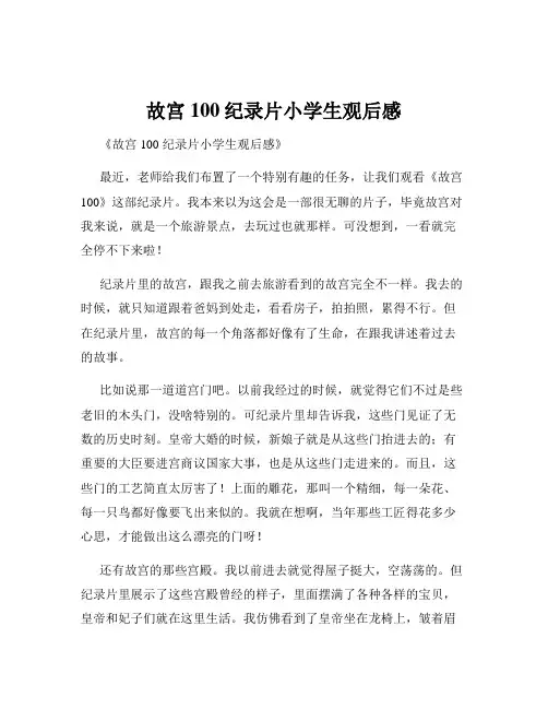故宫100纪录片小学生观后感