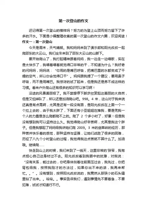 第一次登山的作文六篇