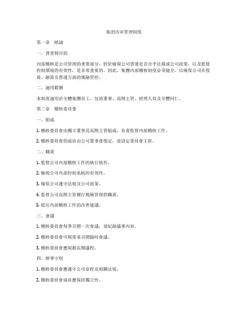 集团内审管理制度