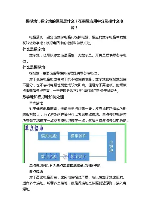 模拟地与数字地的区别是什么？在实际应用中分别接什么电源？