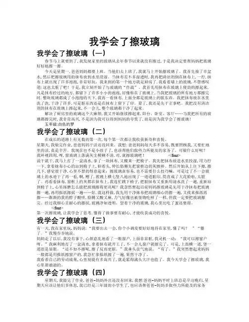 我学会了擦玻璃作文共九篇