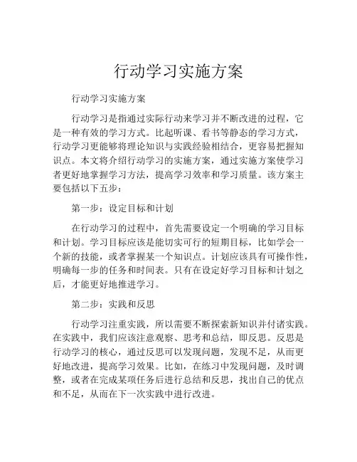 行动学习实施方案