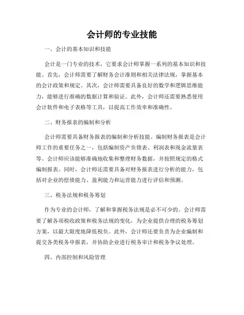 会计师的专业技能