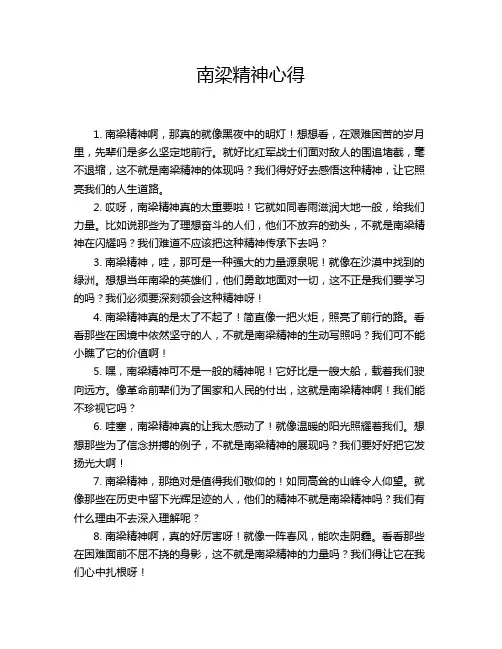 南梁精神心得