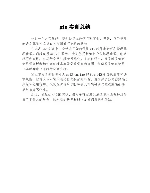 gis实训总结