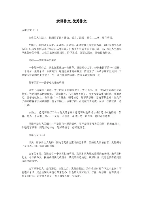 承诺作文_优秀作文