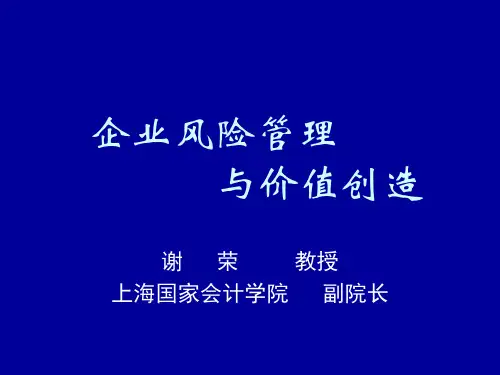 企业风险管理理论与价值创造.ppt