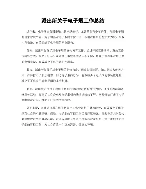 派出所关于电子烟工作总结