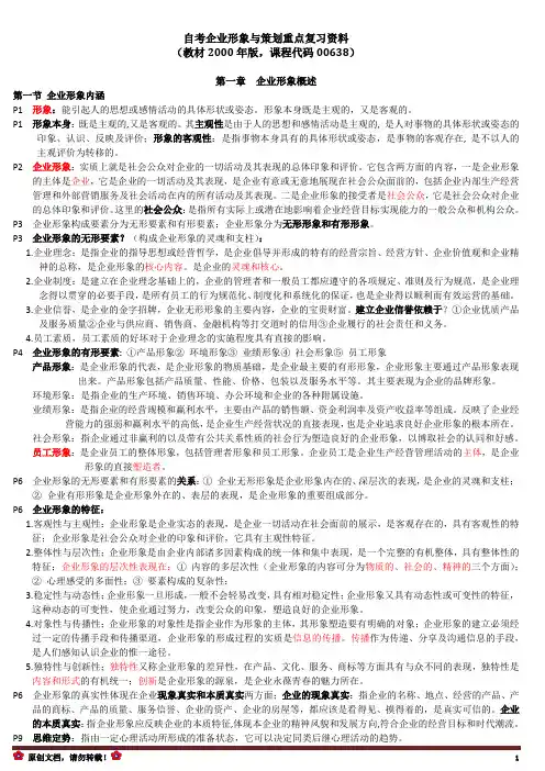 2021最新自考企业形象与策划重点复习资料00638