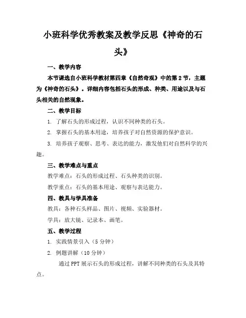 小班科学优秀教案及教学反思《神奇的石头》(1)