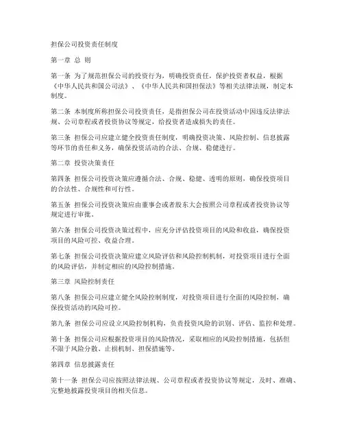 担保公司投资责任制度范本