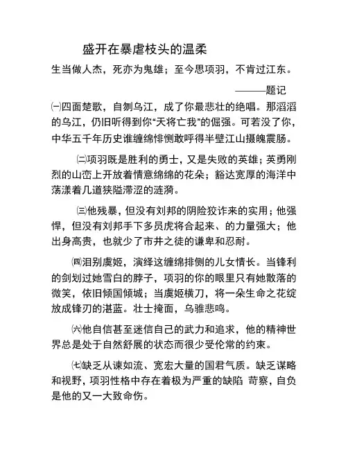 项羽人物评价