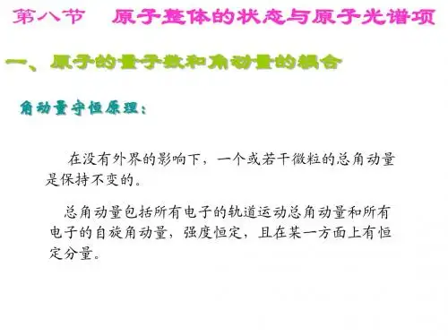 第八节 原子整体状态和原子光谱项