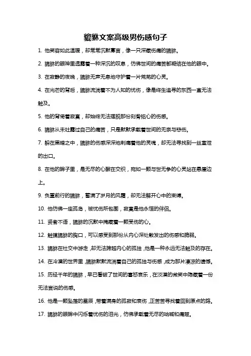 貔貅文案高级男伤感句子