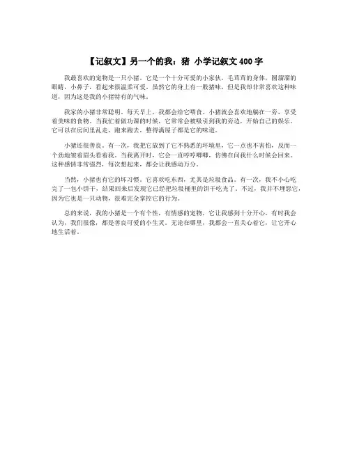 【记叙文】另一个的我：猪 小学记叙文400字