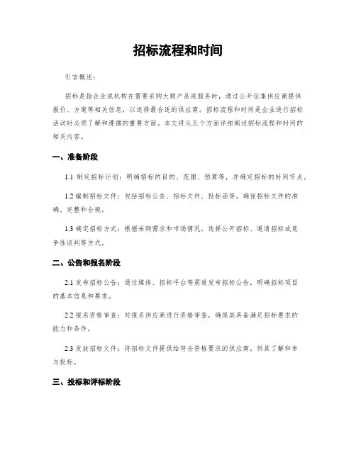 招标流程和时间