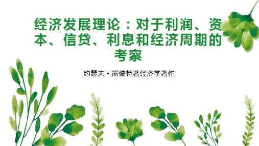经济发展理论：对于利润、资本、信贷、利息和经济周期的考察