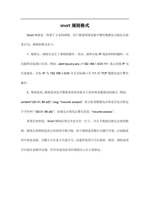 snort规则格式