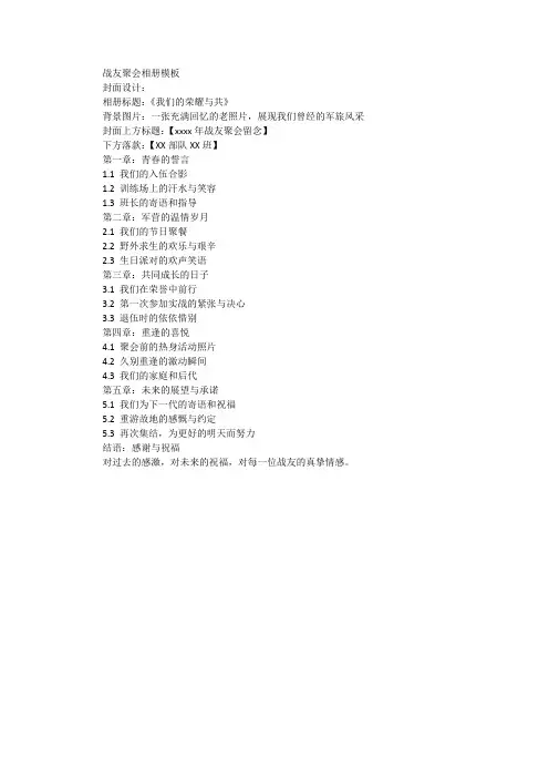 战友聚会相册模板