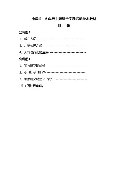 小学5—6年级主题综合实践活动校本教材