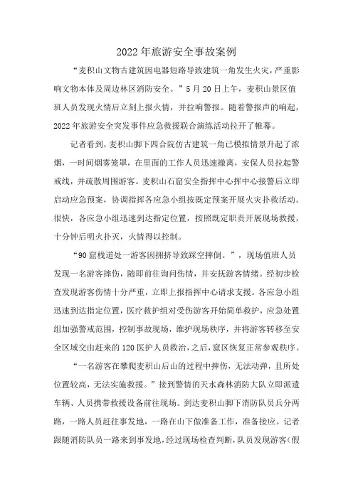 2022年旅游安全事故案例