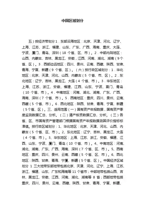 中国区域划分