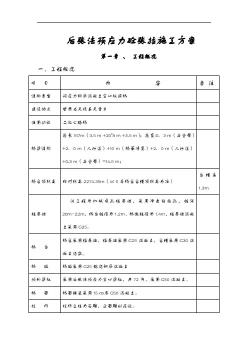 后张法预应力空心板梁张拉施工组织方案