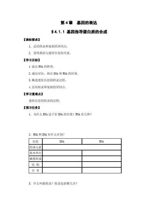 第4章基因的表达