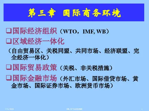 济南大学《国际商务管理》-3. 国际商务制度与市场环境WTO