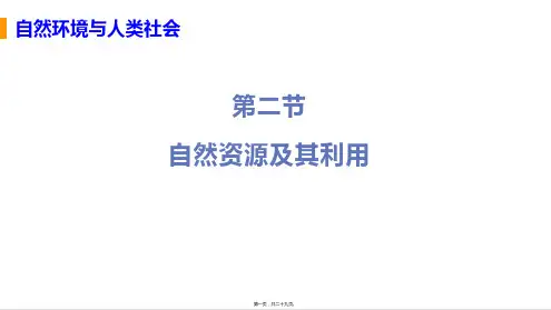 新教材人教版高中地理选择性必修三 1-2 自然资源及其利用 教学课件