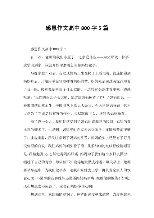 感恩作文高中800字5篇 2