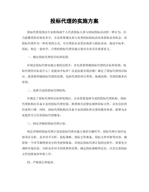 投标代理的实施方案