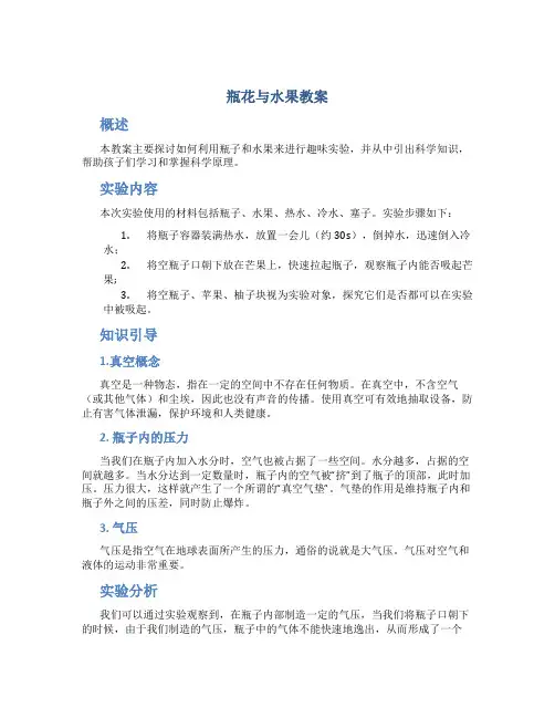 瓶花与水果教案
