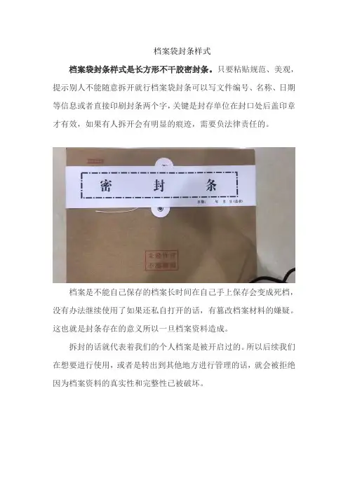 档案袋封条样式