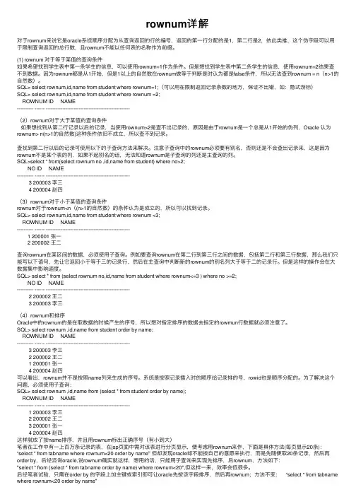 rownum详解