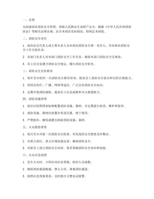 商店消防安全管理制度范本