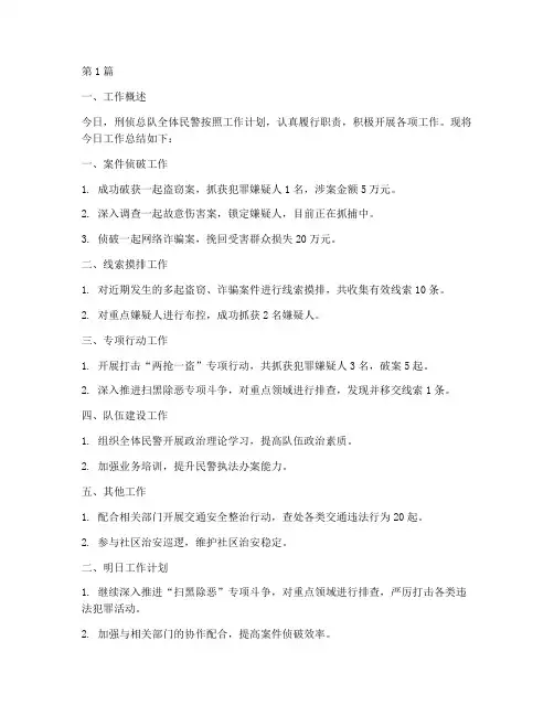 刑侦总队每日工作总结范文(3篇)