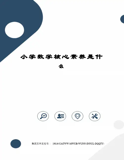 小学数学核心素养是什么