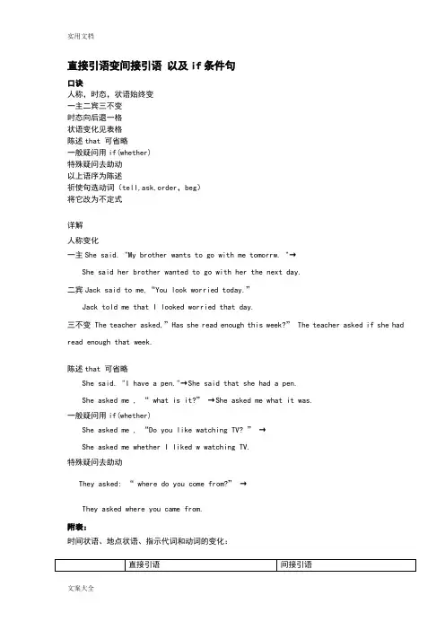直接引语变间接引语口诀详解