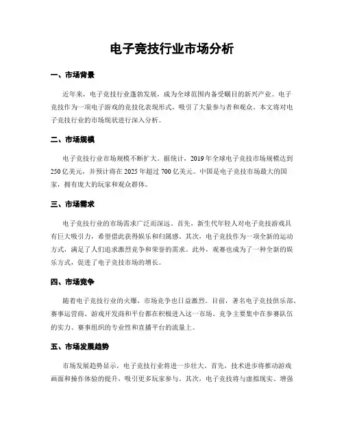 电子竞技行业市场分析