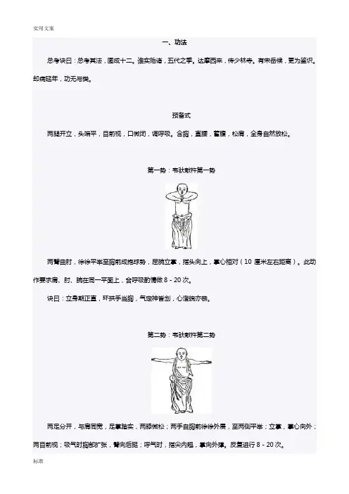 《少林易筋经》十二势现用图解汇总情况